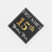 Serviette En Papier Fête du 15e anniversaire — Script fantaisie, Faux  (Coin)