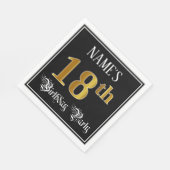 Serviette En Papier Fête du 18e anniversaire — Script fantaisie, Faux (Coin)