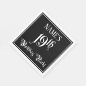 Serviette En Papier Fête du 19e anniversaire — Script fantaisie + Nom  (Coin)