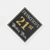 Serviette En Papier Fête du 21e anniversaire — Script fantaisie, Faux  (Coin)