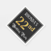 Serviette En Papier Fête du 22e anniversaire — Script fantaisie, Faux  (Coin)