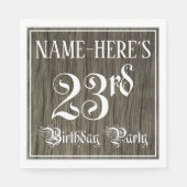 Serviette En Papier Fête du 23e anniversaire — Script fantaisie, Faux (Devant)