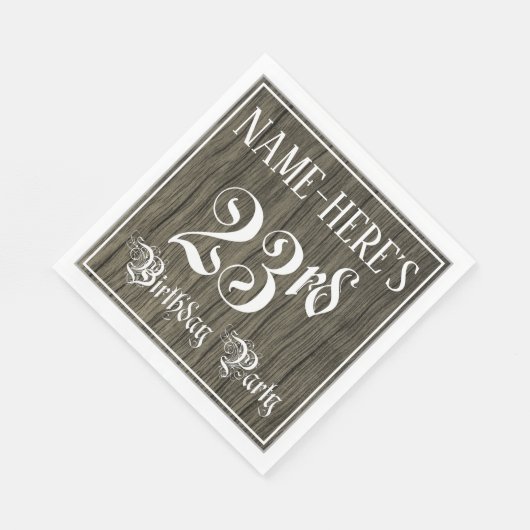 Serviette En Papier Fête du 23e anniversaire — Script fantaisie, Faux (Coin)