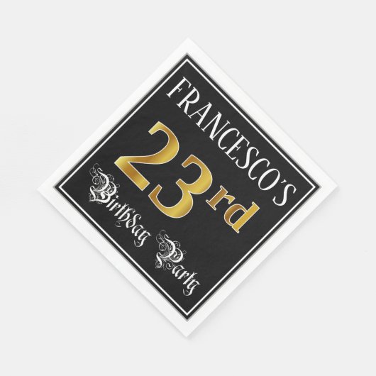 Serviette En Papier Fête du 23e anniversaire — Script fantaisie, Faux  (Coin)