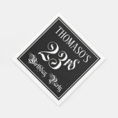 Serviette En Papier Fête du 23e anniversaire — Script fantaisie + Nom (Coin)