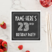 Serviette En Papier Fête du 23e anniversaire : Style Art Déco + Nom pe (En situation)