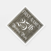 Serviette En Papier Fête du 25e anniversaire — Script fantaisie, Faux (Coin)