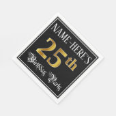 Serviette En Papier Fête du 25e anniversaire — Script fantaisie, Faux  (Coin)