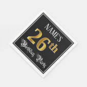 Serviette En Papier Fête du 26e anniversaire — Script fantaisie, Faux  (Coin)