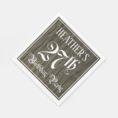 Serviette En Papier Fête du 27e anniversaire — Script fantaisie, Faux (Coin)