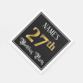 Serviette En Papier Fête du 27e anniversaire — Script fantaisie, Faux  (Coin)