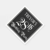 Serviette En Papier Fête du 28e anniversaire — Script fantaisie + Nom (Coin)