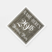 Serviette En Papier Fête du 29e anniversaire — Script fantaisie, Faux (Coin)