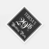 Serviette En Papier Fête du 29e anniversaire — Script fantaisie + Nom (Coin)