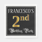 Serviette En Papier Fête du 2e anniversaire — Script fantaisie, look o (Devant)