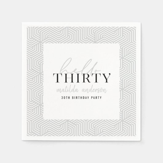 Serviette En Papier Fête du 30e anniversaire de la géométrie moderne e (Devant)