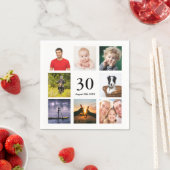 Serviette En Papier fête du 30e anniversaire photo collage gars (En situation)