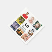 Serviette En Papier fête du 30e anniversaire photo collage gars (Coin)
