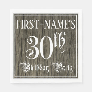 Serviette En Papier Fête du 30e anniversaire — Script fantaisie, Fa