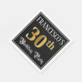 Serviette En Papier Fête du 30e anniversaire — Script fantaisie, Faux (Coin)