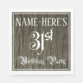 Serviette En Papier Fête du 31e anniversaire — Script fantaisie, Faux (Devant)