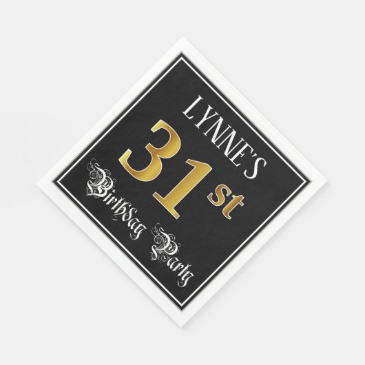 Serviette En Papier Fête du 31e anniversaire — Script fantaisie, Faux  (Coin)