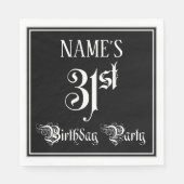 Serviette En Papier Fête du 31e anniversaire — Script fantaisie + Nom (Devant)