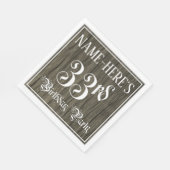 Serviette En Papier Fête du 33e anniversaire — Script fantaisie, Faux (Coin)