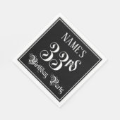 Serviette En Papier Fête du 33e anniversaire — Script fantaisie + Nom  (Coin)