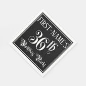 Serviette En Papier Fête du 36e anniversaire — Script fantaisie + Nom  (Coin)