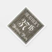 Serviette En Papier Fête du 37e anniversaire — Script fantaisie, Faux (Coin)