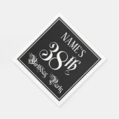 Serviette En Papier Fête du 38e anniversaire — Script fantaisie + Nom  (Coin)