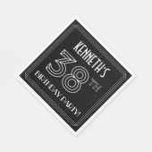 Serviette En Papier Fête du 38e anniversaire : Style Art Déco + Nom pe (Coin)