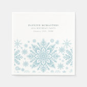 Serviette En Papier Fête du 40e anniversaire Blue White Snowflake hive (Devant)