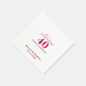 Serviette En Papier Fête du 40e anniversaire du Mariage de Ruby person (Coin)