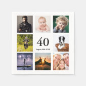 Serviette En Papier fête du 40e anniversaire photo collage gars (Devant)