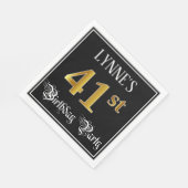 Serviette En Papier Fête du 41e anniversaire — Script fantaisie, Faux  (Coin)