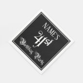 Serviette En Papier Fête du 41e anniversaire — Script fantaisie + Nom  (Coin)