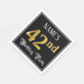 Serviette En Papier Fête du 42e anniversaire — Script fantaisie, Faux (Coin)