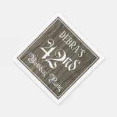 Serviette En Papier Fête du 42e anniversaire — Script fantaisie, Faux (Coin)