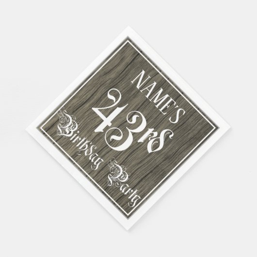 Serviette En Papier Fête du 43e anniversaire — Script fantaisie, Faux (Coin)