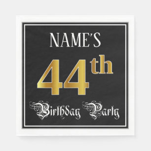 Serviette En Papier Fête du 44e anniversaire — Script fantaisie, Fa