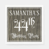 Serviette En Papier Fête du 44e anniversaire — Script fantaisie, Faux (Devant)