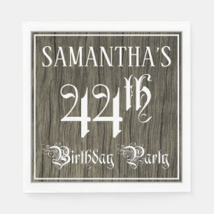 Serviette En Papier Fête du 44e anniversaire — Script fantaisie, Faux