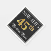 Serviette En Papier Fête du 45e anniversaire — Script fantaisie, Faux (Coin)