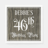 Serviette En Papier Fête du 46e anniversaire — Script fantaisie, Faux  (Devant)