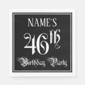 Serviette En Papier Fête du 46e anniversaire — Script fantaisie + Nom  (Devant)