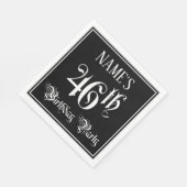 Serviette En Papier Fête du 46e anniversaire — Script fantaisie + Nom  (Coin)