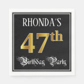 Serviette En Papier Fête du 47e anniversaire — Script fantaisie, Faux (Devant)