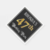 Serviette En Papier Fête du 47e anniversaire — Script fantaisie, Faux (Coin)